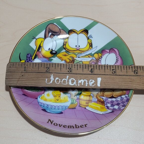 Garfield Calendar November Plate Jim Davis Plate No A 1444 Danbury Mint - Picture 9 of 14